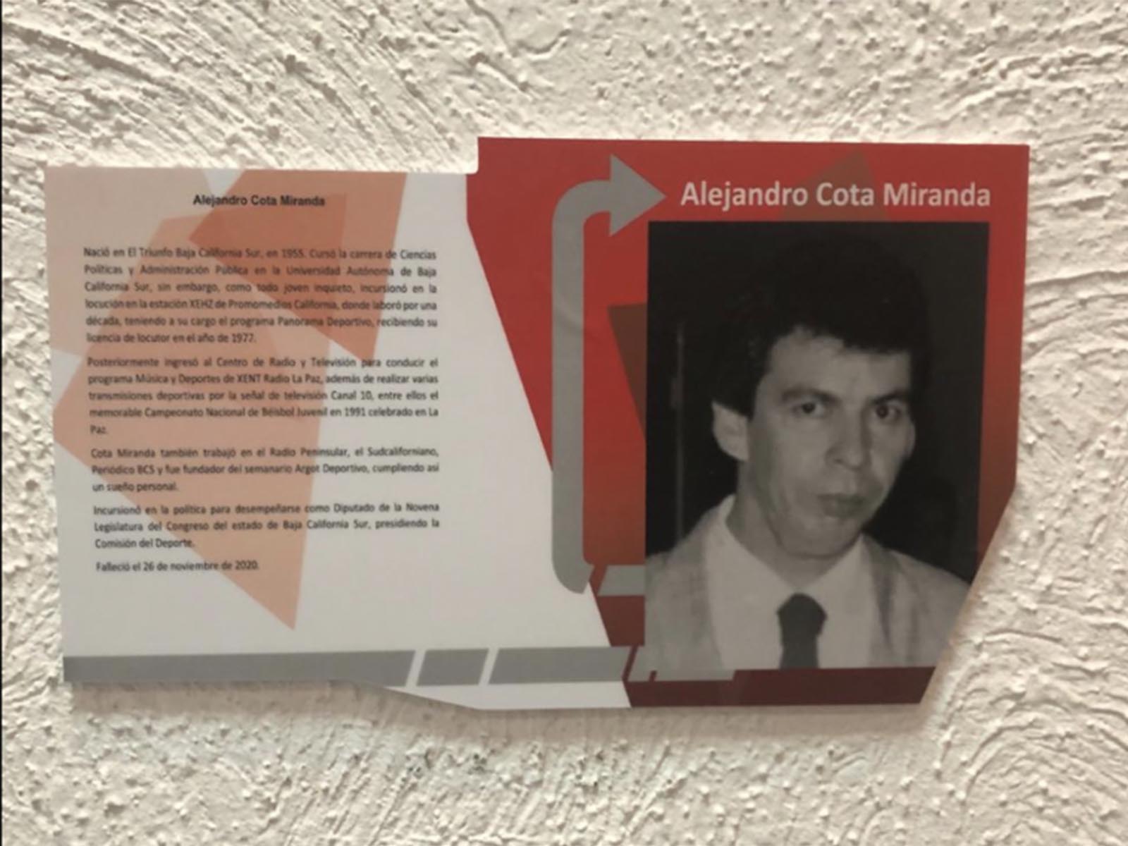 Alejandro Cota Miranda ingresa al salón de la fama