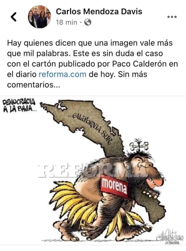 Molesta caricatura que compartió Gobernador CAMEDA